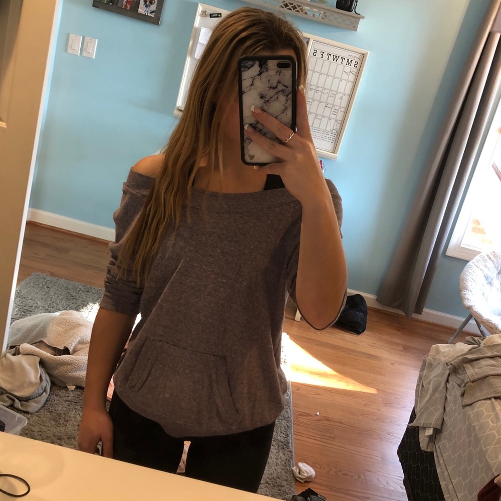 off the shoulder sweatshirt